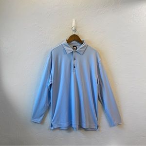 FOOTJOY FJ Mens Soft Stretch Long Sleeve Golf Polo Shirt Size XL Blue